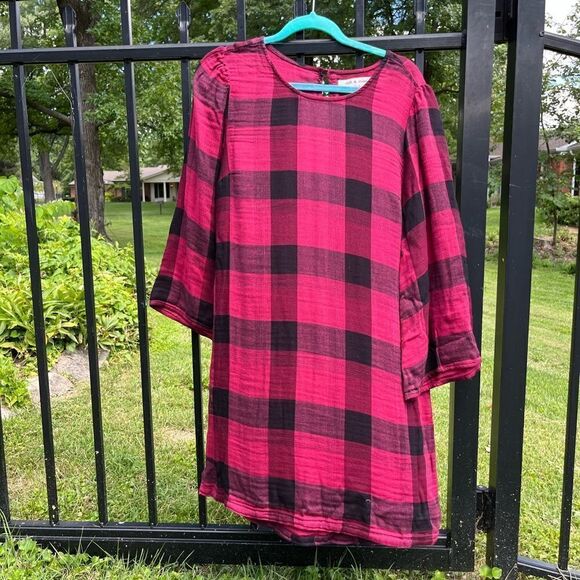 Anthropologie Cloth & Stone Buffalo Check Plaid Dress NWT - Picture 1 of 8
